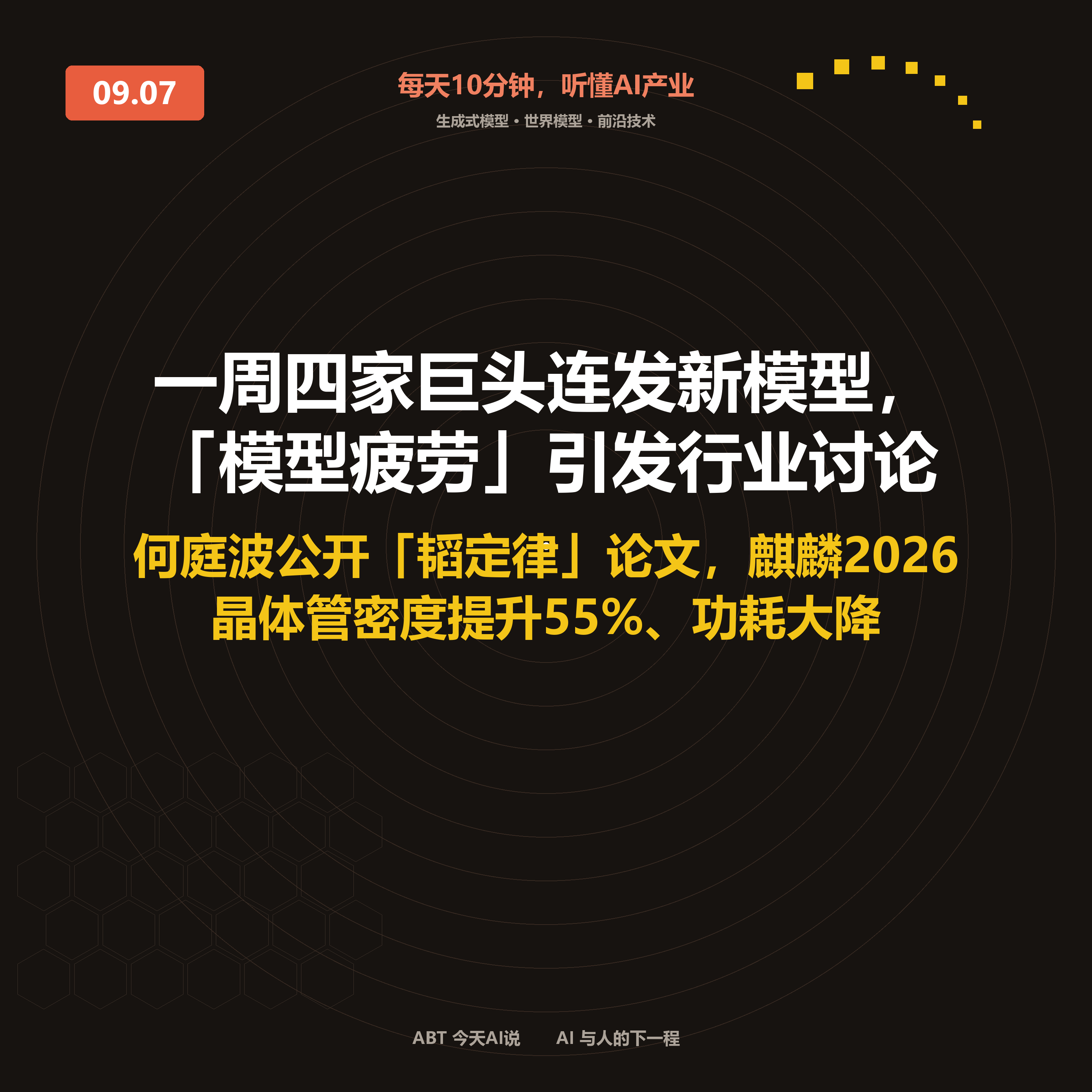 今天AI说 · 9月7日｜一周四家巨头连发新模型，「模型疲劳」引发行业讨论 封面
